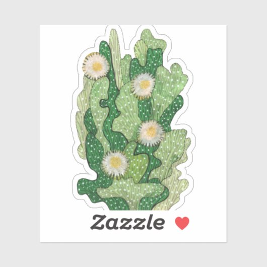 Bloomcactus, succulente bloemen, woestijnplanten sticker (Vel)