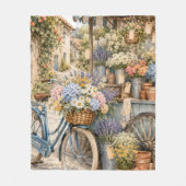 Bloomcore Bloemenmarkt Fiets Fleece Deken (Voorkant)