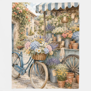 Bloomcore Bloemenmarkt Fiets Fleece Deken