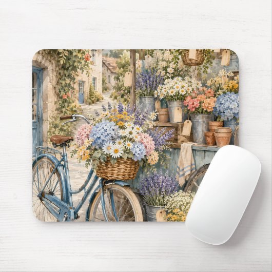 Bloomcore Bloemenmarkt Fiets Muismat (Met muis)
