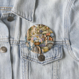 Bloomcore Bloemenmarkt Fiets Ronde Button 7,6 Cm