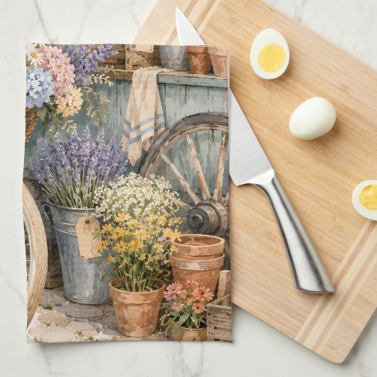 Bloomcore Bloemenmarkt Fiets Theedoek (Quarter Fold)