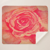 Bloomed Roos Sherpa Deken (Voorkant (horizontaal))