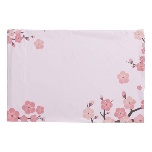 Bloomed sakura flowers pillow case kussensloop (Achterkant)