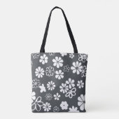 Bloomen en Butterflies, grijs en wit Tote Bag (Achterkant)