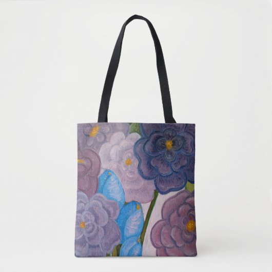 Bloomen in grijs tote bag (Voorkant)