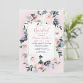 Bloomend botanisch blush Vrijgezellenfeest Kaart (Staand voorkant)