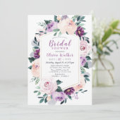 Bloomend botanisch paars floraal Vrijgezellenfeest Kaart (Staand voorkant)