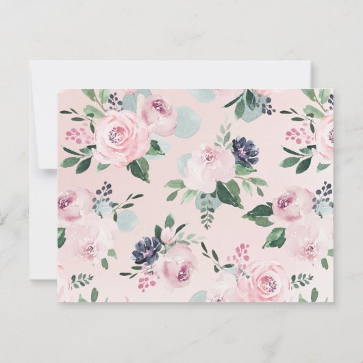 Bloomend botanisch roze gepersonaliseerd papier notitiekaartje (Achterkant)