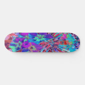 Bloomende Abstracte Paarse en blauwe ventilator Persoonlijk Skateboard (Horizontaal)