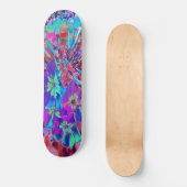Bloomende Abstracte Paarse en blauwe ventilator Persoonlijk Skateboard (Voorkant)