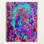 Bloomende Abstracte Paarse en blauwe ventilator Planner (Voorkant)