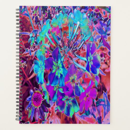 Bloomende Abstracte Paarse en blauwe ventilator Planner (Voorkant)