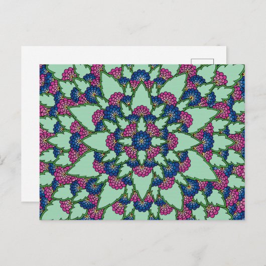 Bloomende bloemen briefkaart (Voorkant / Achterkant)