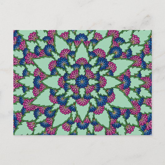 Bloomende bloemen briefkaart (Voorkant)