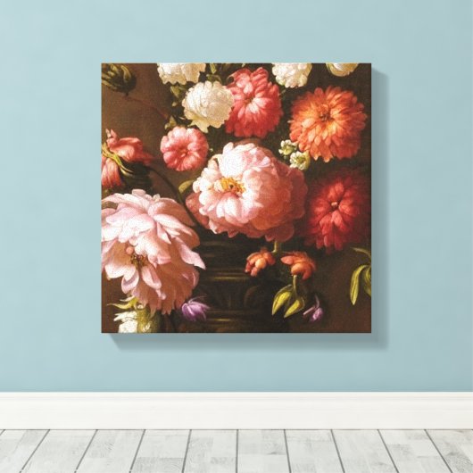 Bloomende bloemen canvas afdruk (Insitu (Houten vloer))