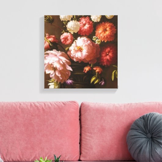 Bloomende bloemen canvas afdruk (Insitu (Woonkamer))
