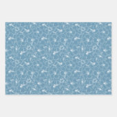 Bloomende bloemen op blauw inpakpapier vel (Voorkant 2)