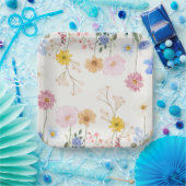 Bloomende bloemen papieren bordje (Feest)