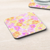 Bloomende bloemen Shibori Floral Tie Dye Pattern Bier Onderzetter (Linkerzijde)