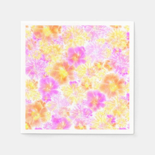 Bloomende bloemen Shibori Floral Tie Dye Pattern Servet (Voorkant)