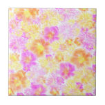 Bloomende bloemen Shibori Floral Tie Dye Pattern Tegeltje<br><div class="desc">Stevige kleurstof bloeiende bloemen mode trendmatige vormgeving thuisdecor, telefoondoosjes, tapijten, dekens, gordijnen, kussens. Moderne koreaanse esthetische orchidee met vaste stropdas kleurpatroon in verzadigd roze, geel, perzik, oranje kleur. Shiburi-kleurstofvormingspatroon voor thuisdecor. patroon van gestreepte bloemen, kleur van de regenboog</div>