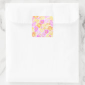 Bloomende bloemen Shibori Floral Tie Dye Pattern Vierkante Sticker (Tas)