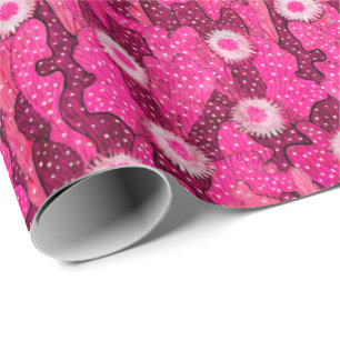 Bloomende cactus succulent roze camouflage patroon cadeaupapier