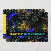 Bloomende 'Fireworks Exotic Explosion Birthday Car Kaart (Voorkant / Achterkant)