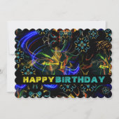 Bloomende 'Fireworks Exotic Explosion Birthday Car Kaart (Voorkant)