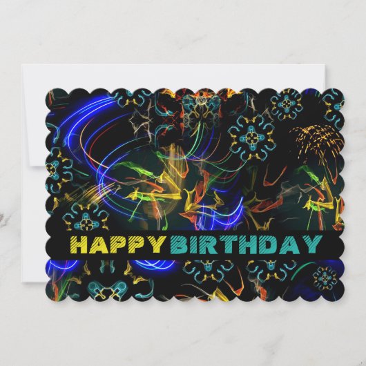 Bloomende 'Fireworks Exotic Explosion Birthday Car Kaart (Voorkant)