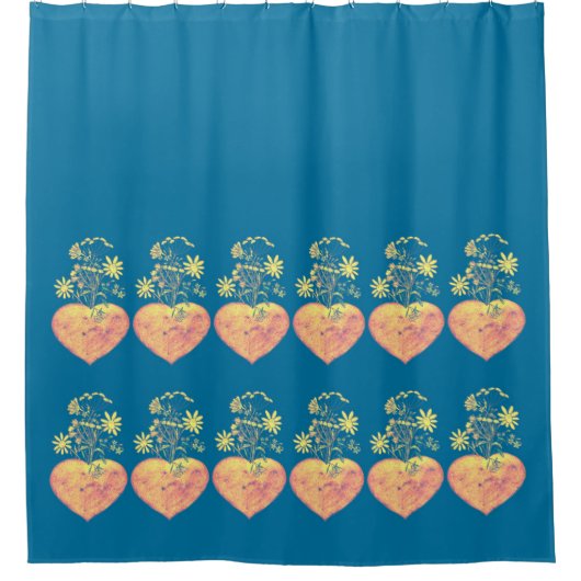 Bloomende heetten douchegordijn (Voorkant)