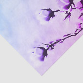 Bloomende kersbloemen, bloemblauw en paars tissuepapier (Detail)