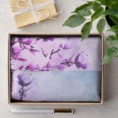 Bloomende kersbloemen, bloemblauw en paars tissuepapier (Geschenk)