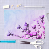 Bloomende kersbloemen, bloemblauw en paars tissuepapier (Craft)