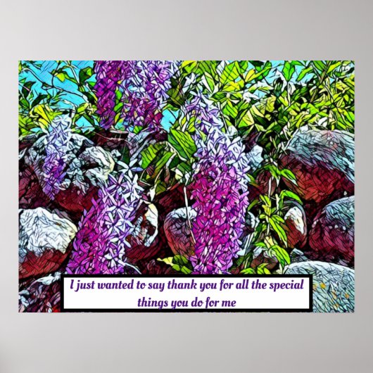 Bloomende lila bloemtuin poster (Voorkant)