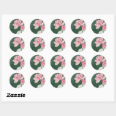 Bloomende lotusbloemen ronde sticker (Vel)
