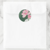 Bloomende lotusbloemen ronde sticker (Tas)