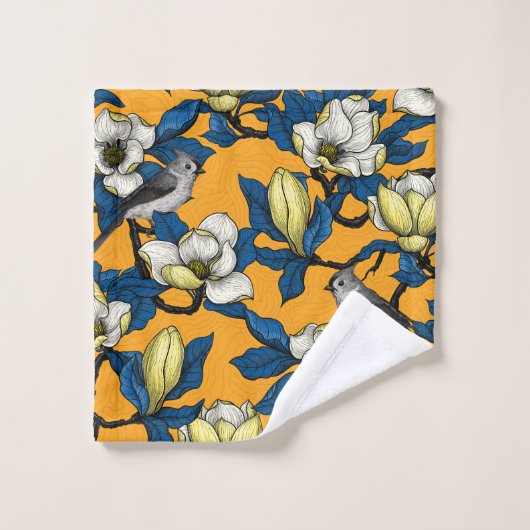 Bloomende magnolia en timuizvogel 3 bad handdoek (Wasdoekje)