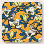 Bloomende magnolia en timuizvogel 3 bier onderzetter (Voorkant)