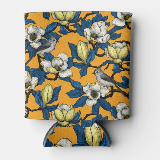 Bloomende magnolia en timuizvogel 3 blikjeskoeler (Voorkant)