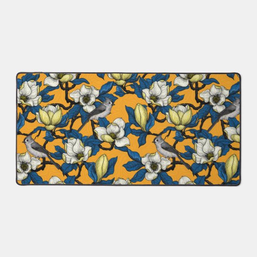 Bloomende magnolia en timuizvogel 3 bureaumat (Voorkant)