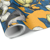 Bloomende magnolia en timuizvogel 3 cadeaupapier (Rol Hoek)