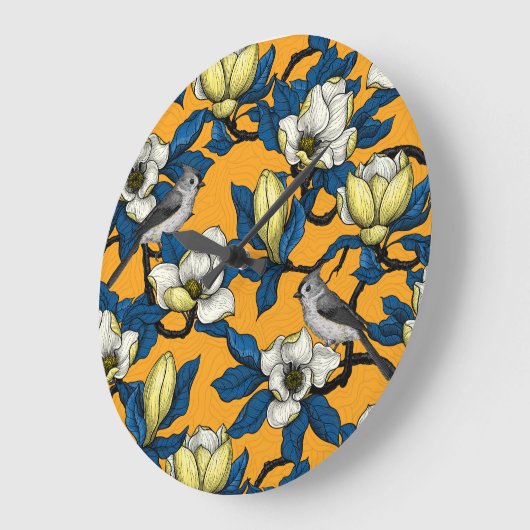 Bloomende magnolia en timuizvogel 3 grote klok (Hoek)