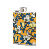 Bloomende magnolia en timuizvogel 3 heupfles (Links)