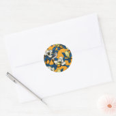 Bloomende magnolia en timuizvogel 3 ronde sticker (Envelop)