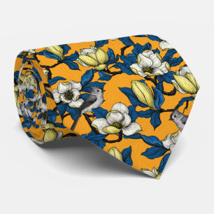 Bloomende magnolia en timuizvogel 3 stropdas