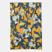 Bloomende magnolia en timuizvogel 3 theedoek (Verticaal)