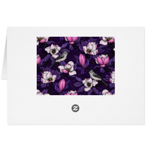 Bloomende magnolia en titmuis bird 4 (Achterkant Horizontaal)