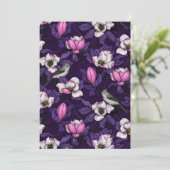 Bloomende magnolia en titmuis bird 4 (Staand voorkant)